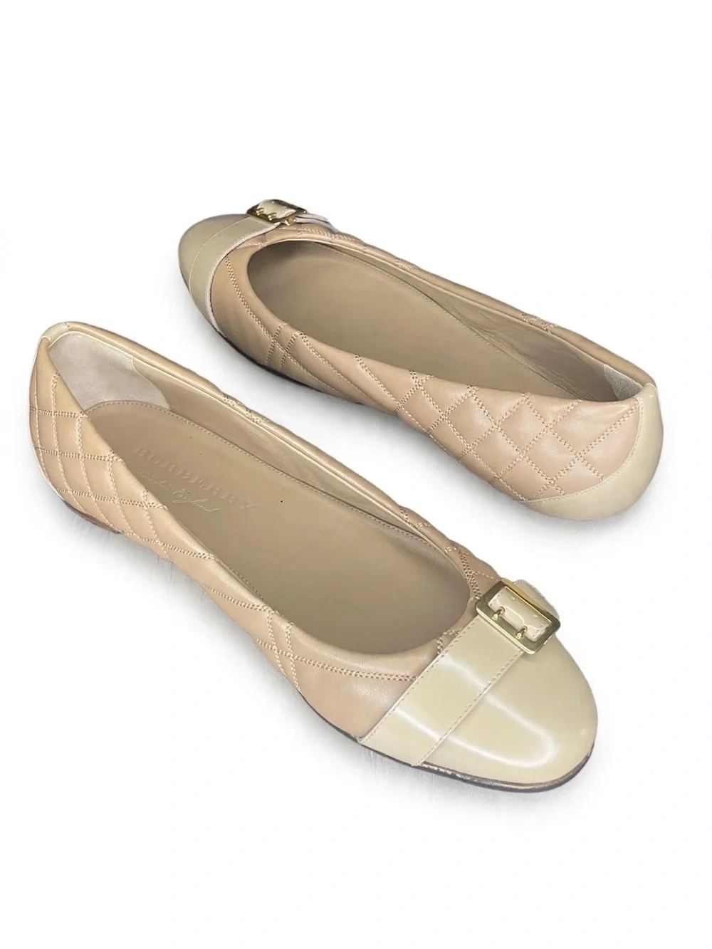 Burberry Quilted Leather Ballet Flats with Buckle